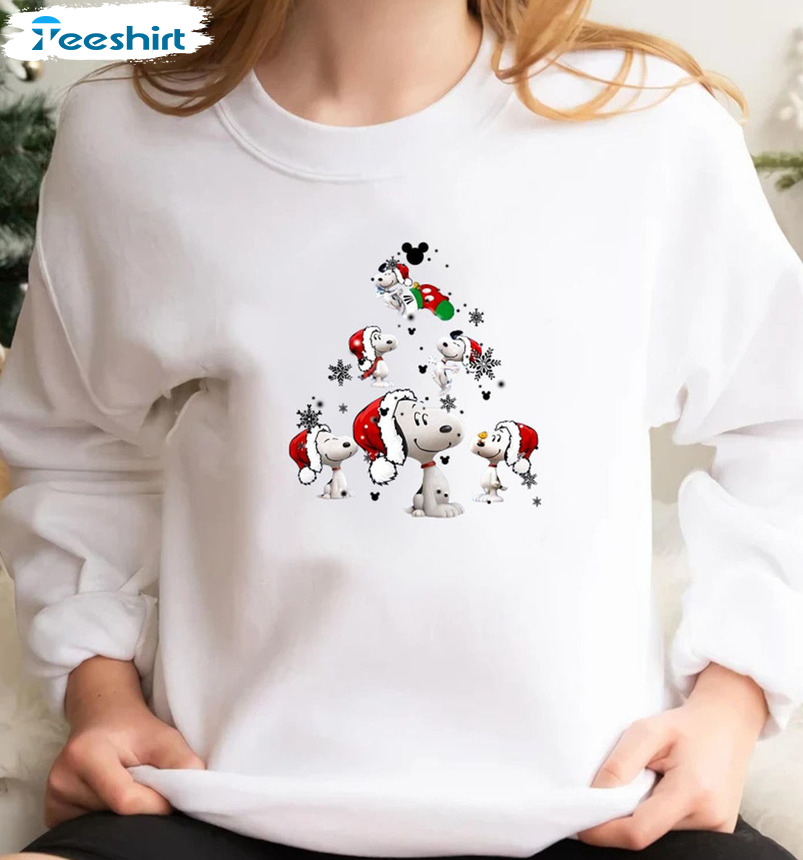 Snoopy Tree Christmas Shirt - Snoopy Dog Unisex T-shirt Short Sleeve