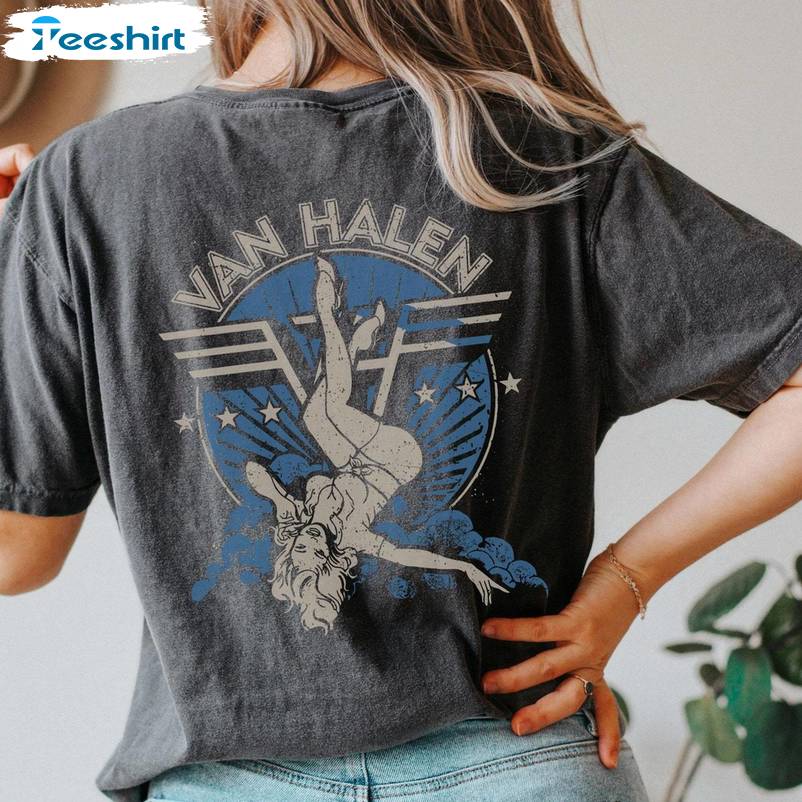 Comfort Colors Van Halen Sweatshirt, Classic Rock Vintage Crewneck Long Sleeve
