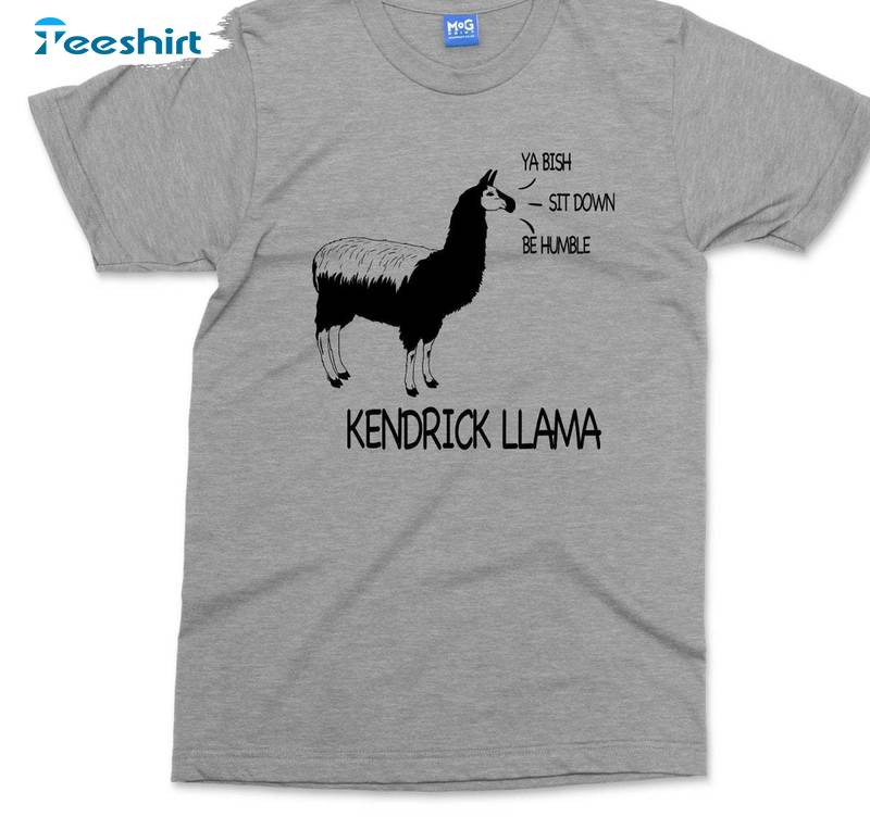 Trendy Kendrick Llama Shirt, Funny Music Rapper Short Sleeve Crewneck