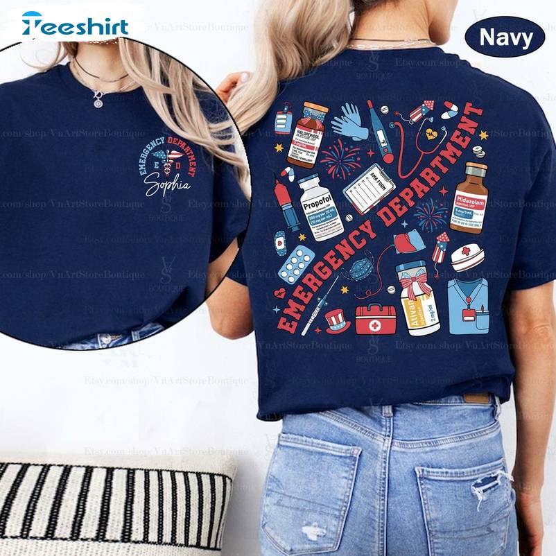 Fourth July Er Nurse Unisex Hoodie, Trendy Emergency Department 4th Of July Shirt Tank Top