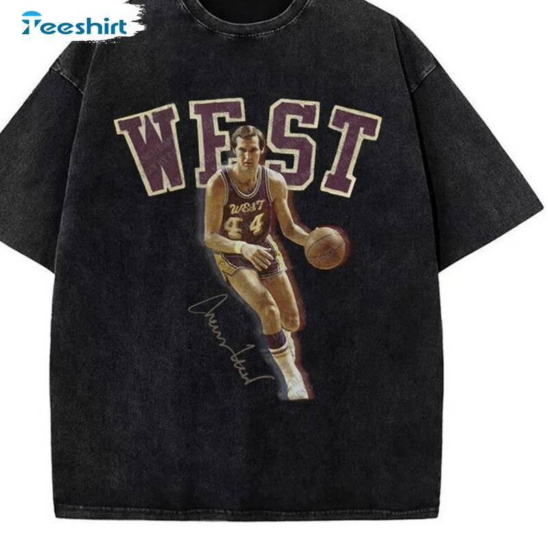 Groovy Jerry West Shirt, The Logo Basketball Unique Long Sleeve Tee Tops