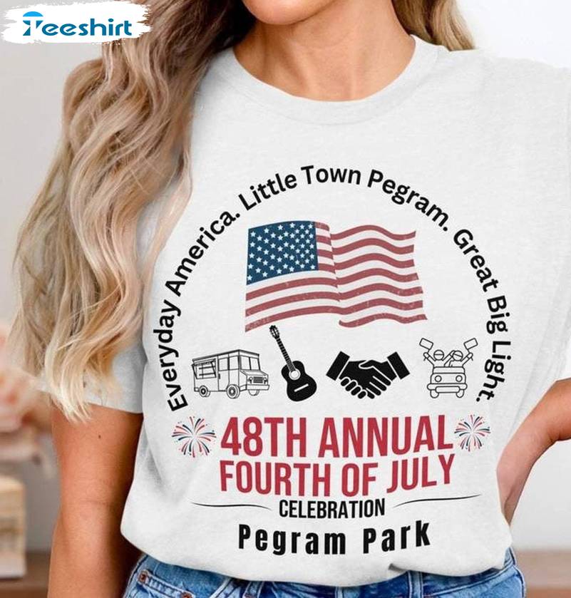 Pegram Park Independence Day T Shirt, Usa Flag Short Sleeve Long Sleeve