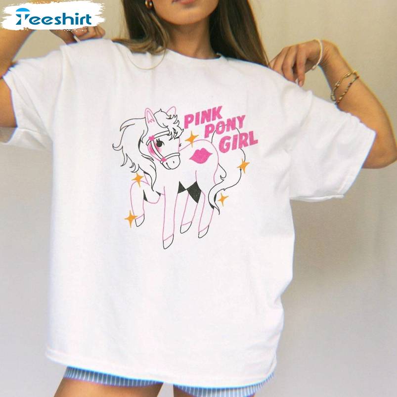 Comfort Colors Pink Pony Club Shirt, Trendy Pink Pony Girl T Shirt Unisex Hoodie