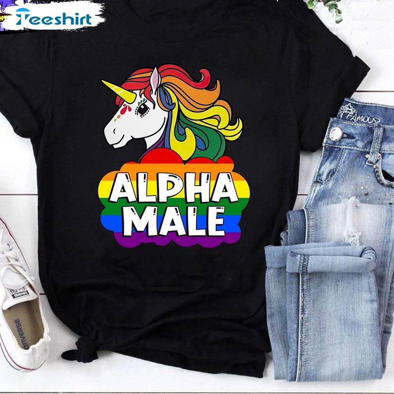 Funny Unicorn Meme Unisex Hoodie, Must Have Alpha Male Shirt Long Sleeve