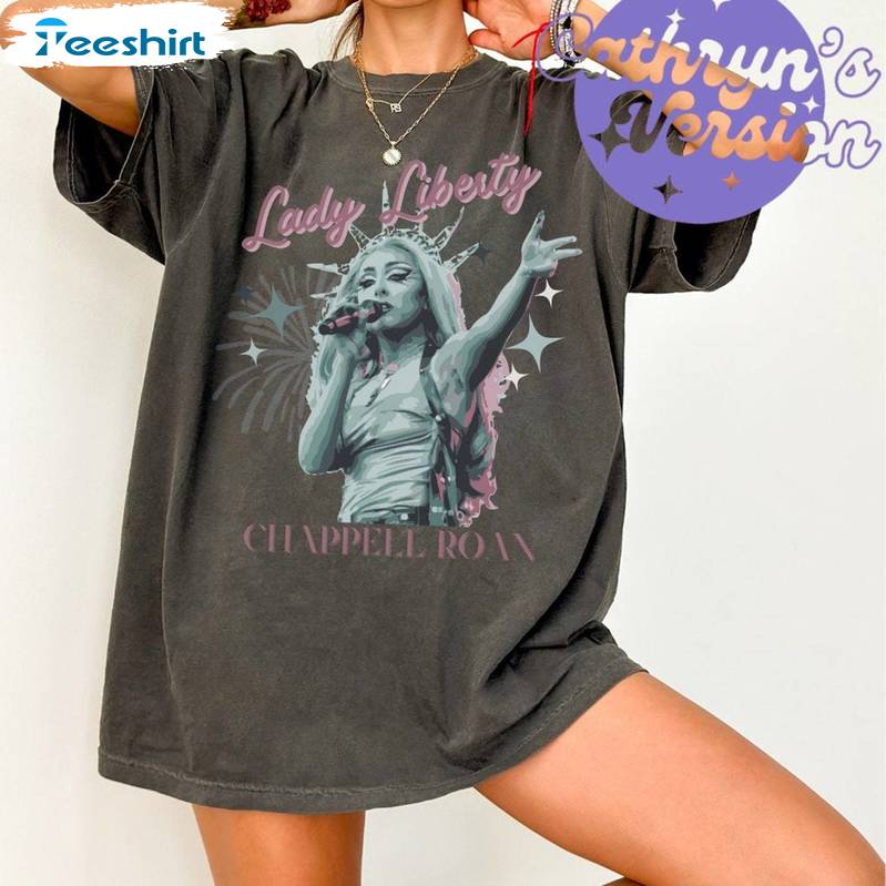 Lady Liberty Statue Of Liberty Short Sleeve , Groovy Chappell Roan Shirt Tank Top