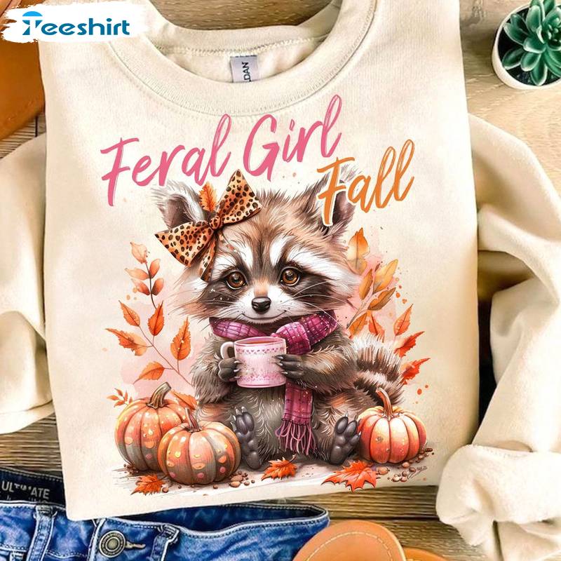 Must Have Feral Girl Autumn Shirt, Cool Design Halloween Short Sleeve Crewneck