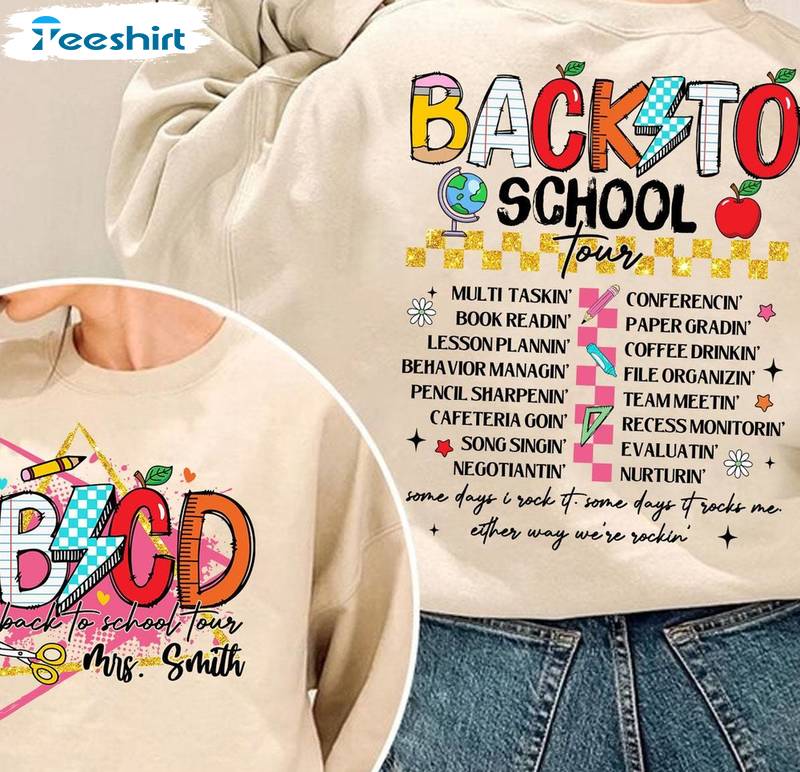 Funny Abcd Teacher Tour Unisex Hoodie, Limited The Back To School Tour Shirt Sweater