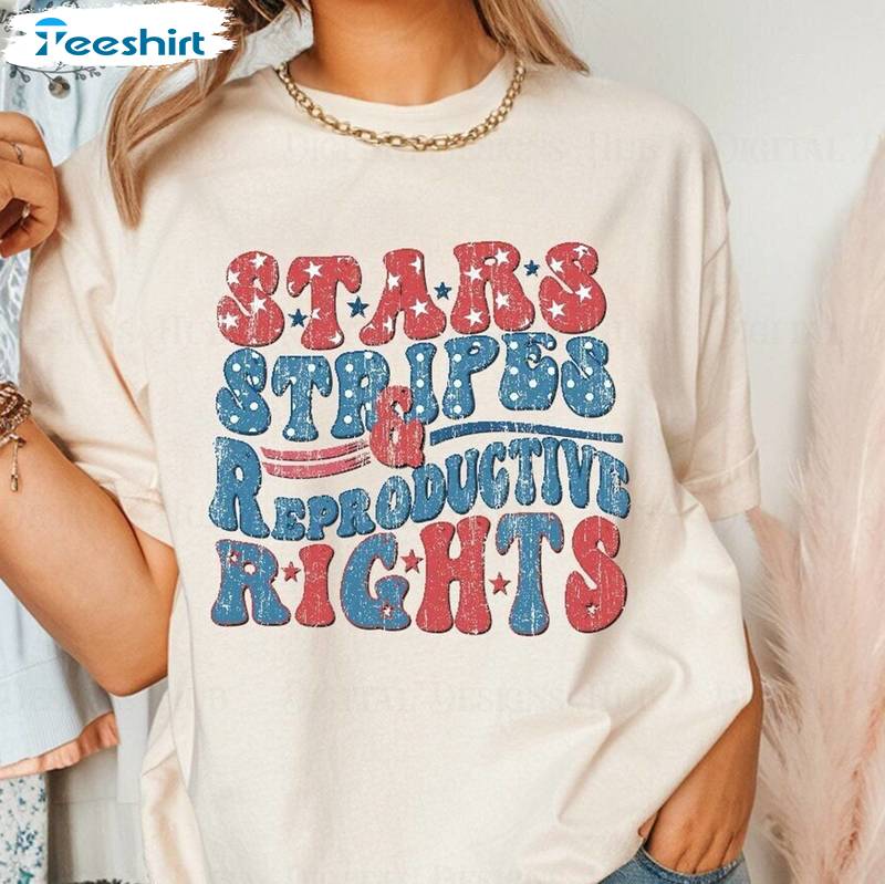 4th Of July Unisex Hoodie, Vintage Stars Stripes And Reproductive Rights Shirt Sweater