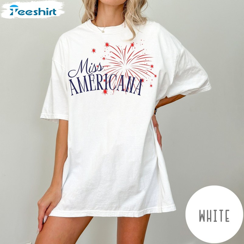 Trendy Miss Americana Shirt, Cool Design Swiftie Long Sleeve Tee Tops