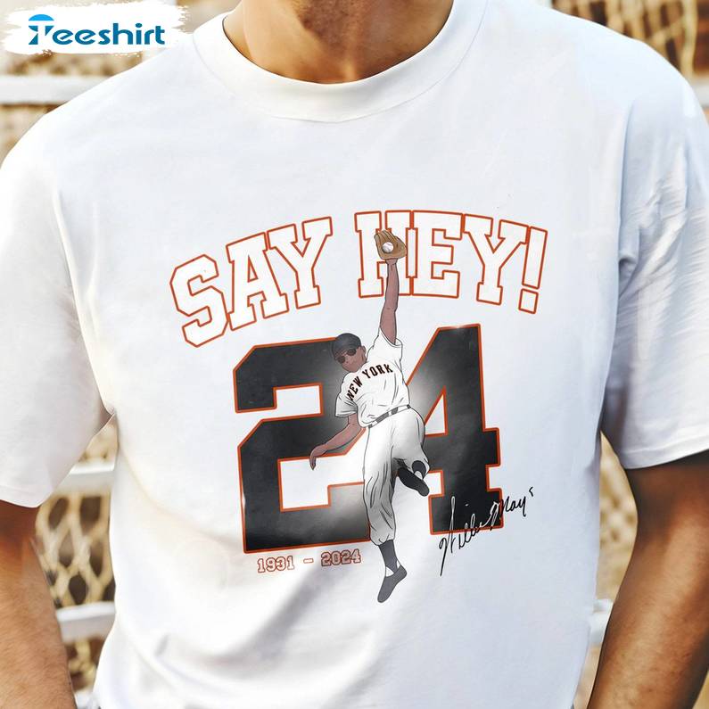 Comfort Willie Mays Shirt, Limited Say Hey Baseball Short Sleeve Crewneck