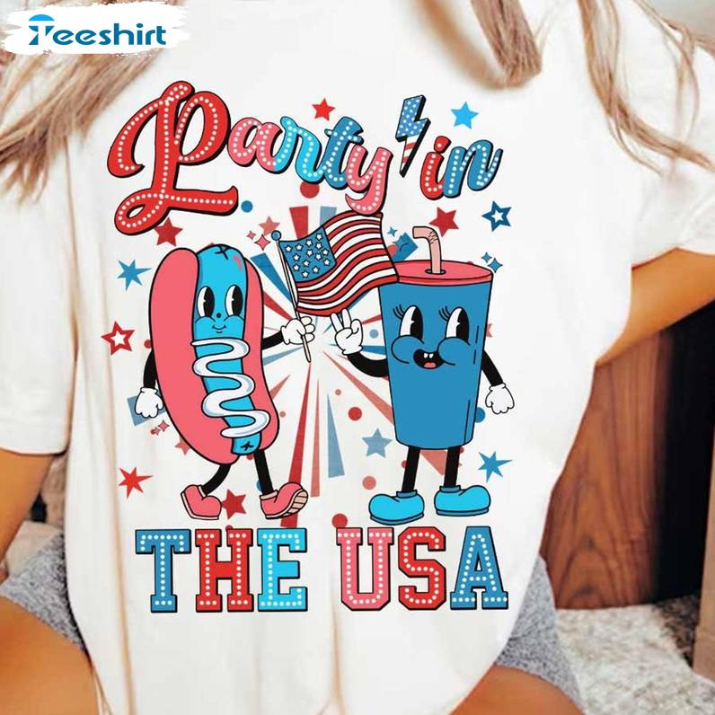 Must Have Usa Flag Unisex Hoodie, Cool Design Party In The Usa Shirt Long Sleeve