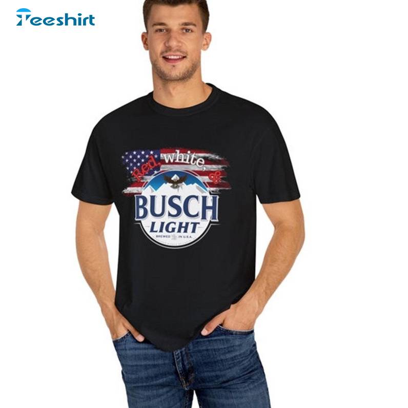 Red White And Busch Light Cool Design Shirt, Must Have Busch Light Tee Tops Sweater