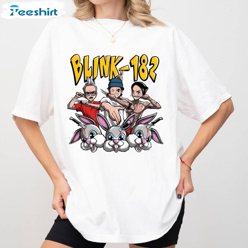 Cartoon Inspirational Unisex Hoodie, Groovy Blink 182 Shirt Long Sleeve