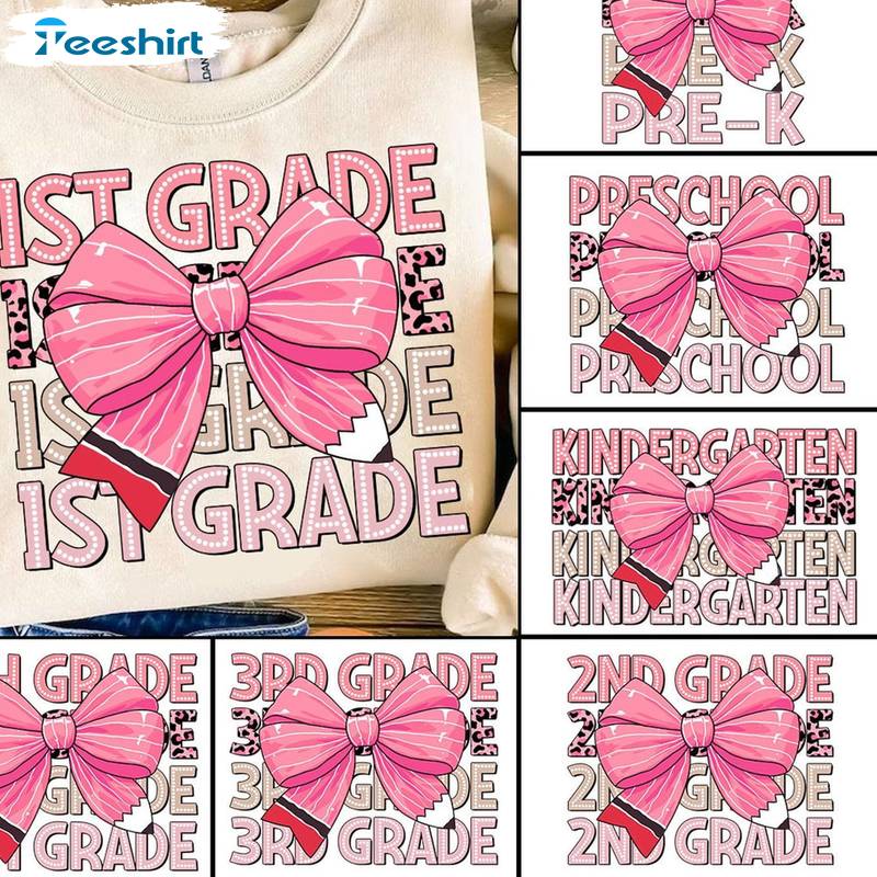 Coquette Teacher Inspirational Shirt, Limited Pencil Coquette Bow Tee Tops Sweater