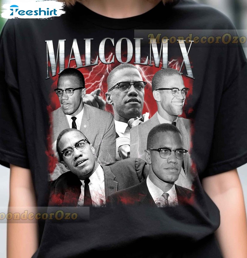 Funny Rock Style Unisex Hoodie, New Rare Malcolm X T Shirt Long Sleeve