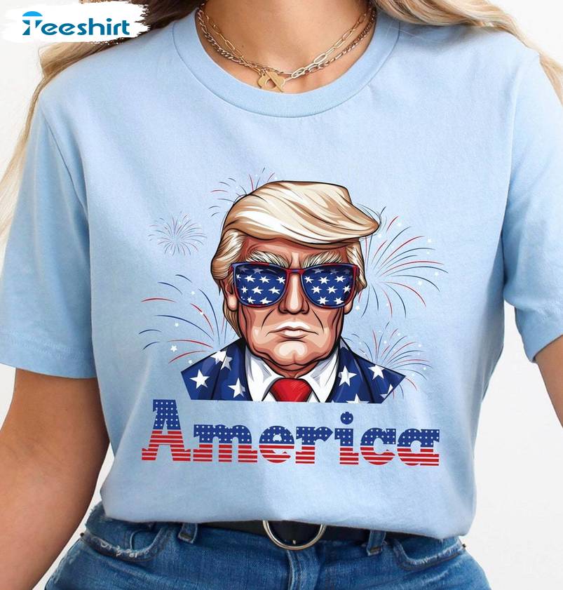 Trump 'Merica Inspirational Shirt, Funny Trump Crewneck Long Sleeve