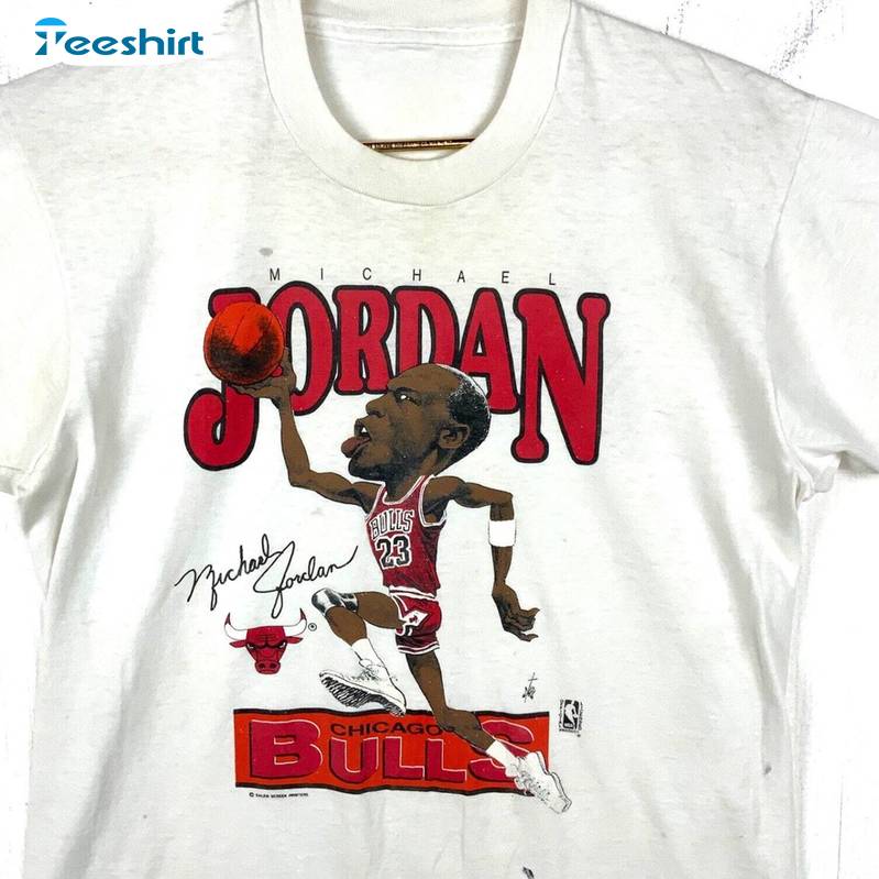 Vintage Michael Jordan Dunk Caricature Salem T Shirt, Chicago Bulls Short Sleeve Long Sleeve