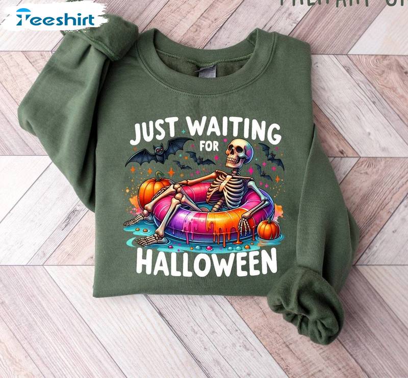 Cute Spooky Summer Halloween T Shirt , Unique Just Waiting For Halloween Shirt Tank Top