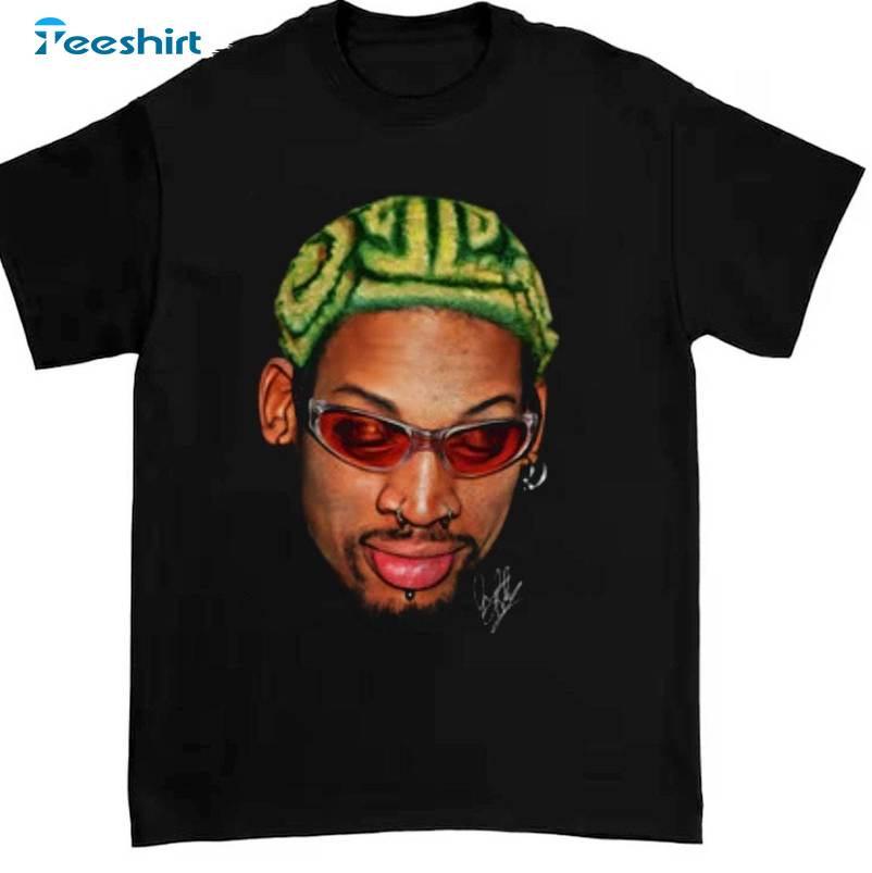 Creative Dennis Rodman Shirt, Comfort Zig Zag Green Hair Crewneck Tee Tops