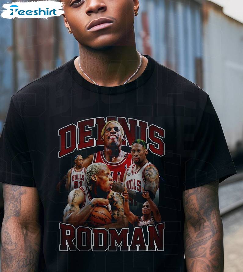 Cool Design Dennis Rodman Shirt, Vintage Basketball T Shirt Short Sleeve