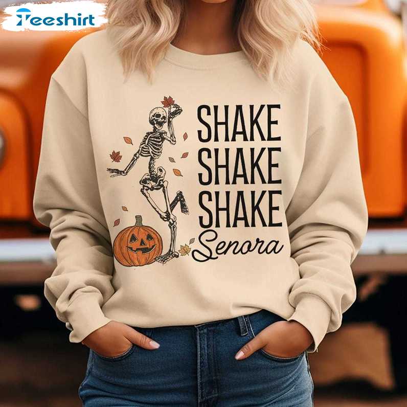 Skeleton Halloween Short Sleeve , Trendy Shake Shake Shake Senora Shirt Tank Top