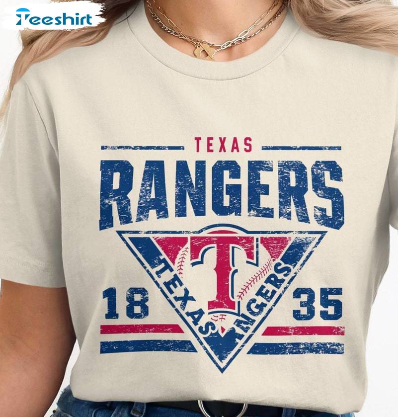 Texas Rangers Distressed Logo Unisex T Shirt, Trendy Texas Rangers Shirt Sweater