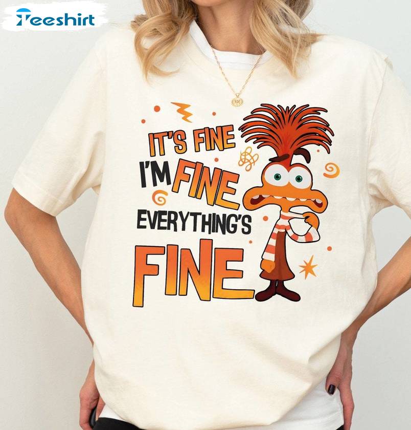 Inside Out 2 New Rare Shirt, Everything Is Fine Anxiety Inside Out Crewneck Long Sleeve