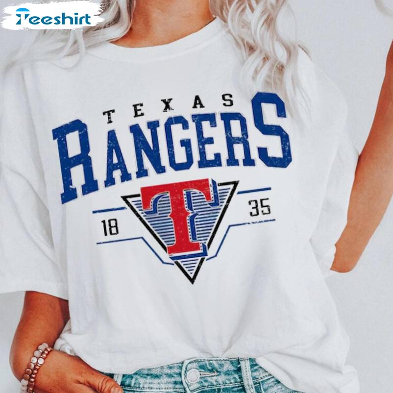 Texas Rangers Comfort Shirt, Vintage Mlb 90s Short Sleeve Crewneck