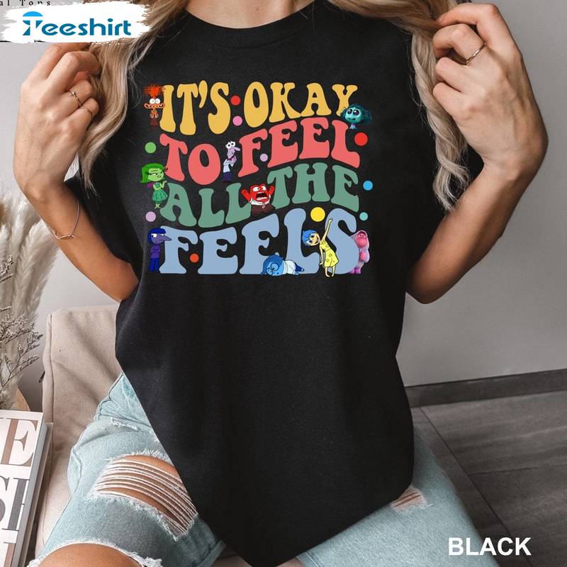 Inside Out 2 Trendy Shirt, Disney Inside Out It's Ok To Feel Long Sleeve Tee Tops