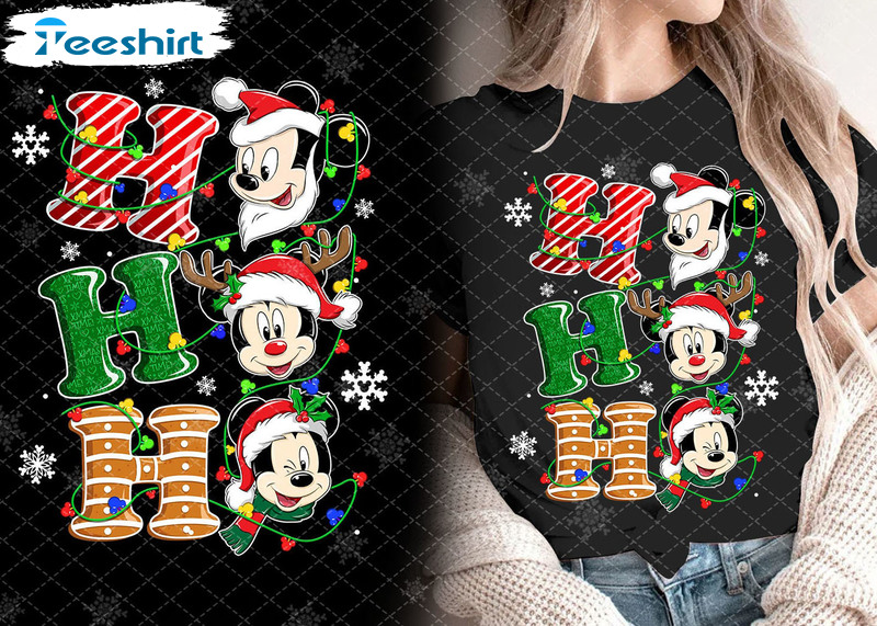 Mickey Head Ho Ho Ho Christmas Shirt - Magical Christmas Crewneck ...