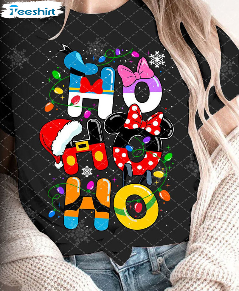 Mickey Ho Ho Ho Christmas Shirt - Magical Xmas Short Sleeve Crewneck