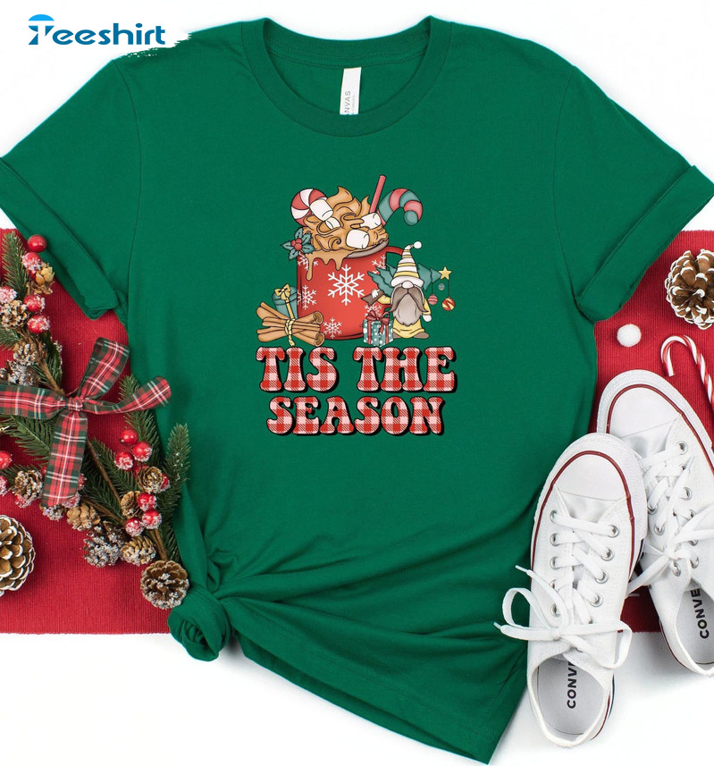 Tis The Season Christmas Shirt - Christmas Coffee Long Sleeve Sweater