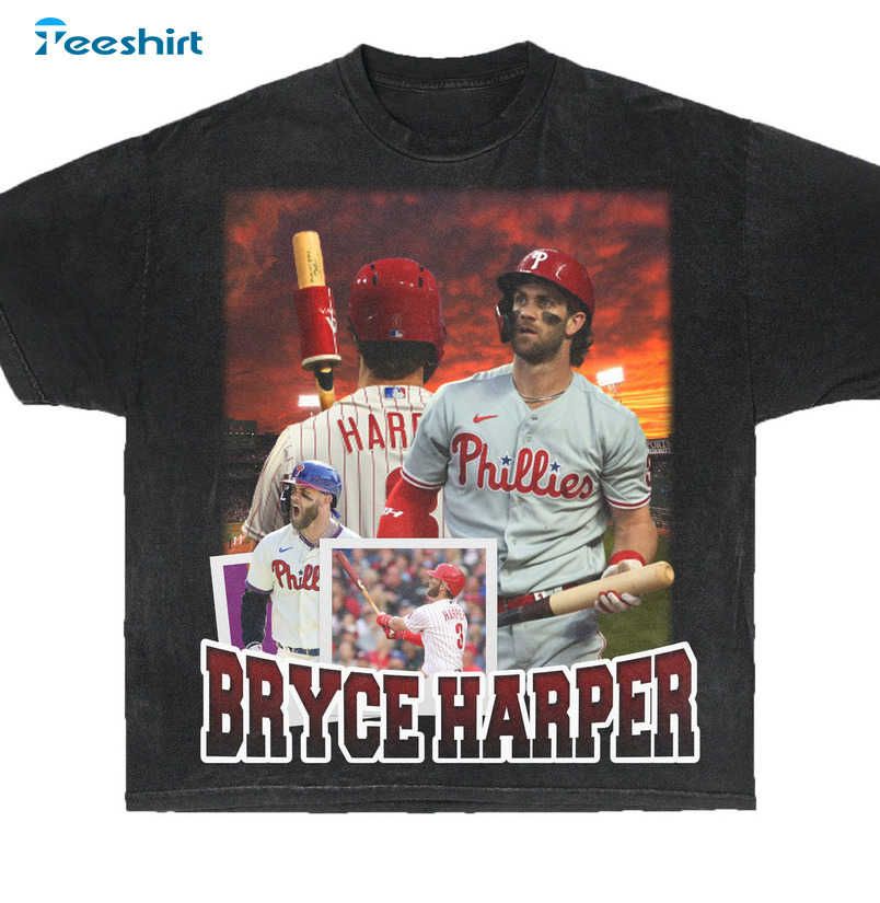 Bryce Harper Shirt - Philadelphia Phillies National League Champs Short Sleeve Sweatshirt
