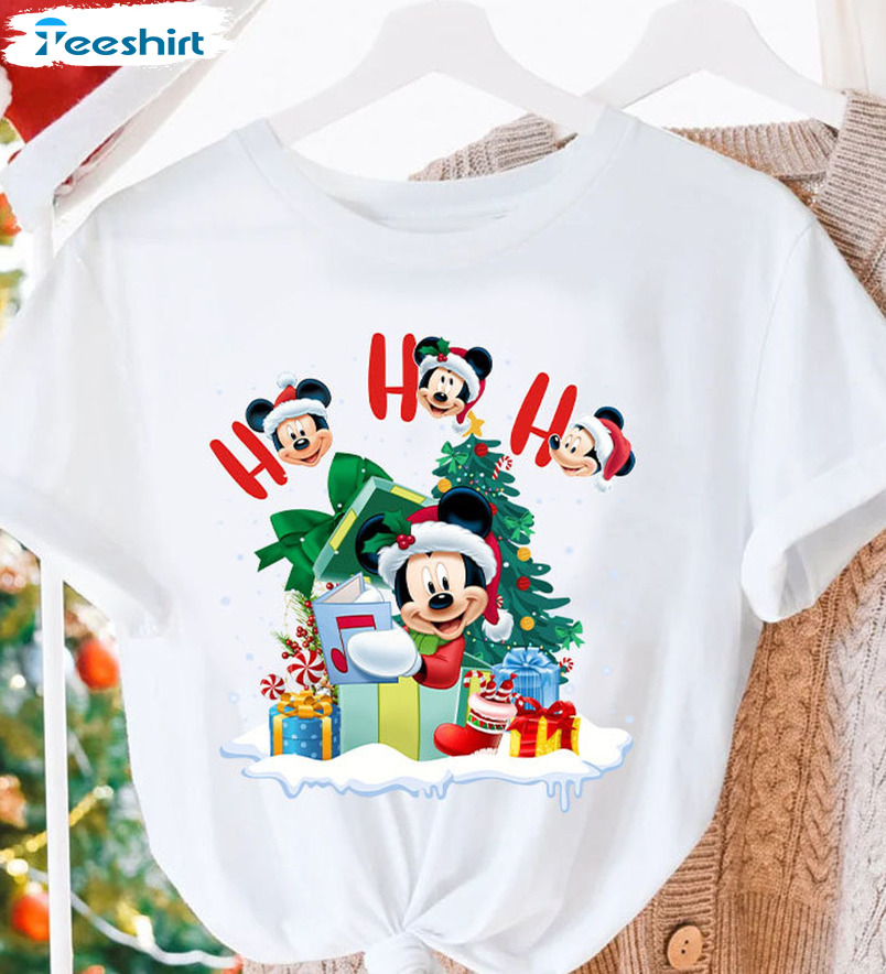 Mickey Mouse Christmas Hohoho Shirt - Christmas Cartoon Character Long Sleeve Sweatshirt