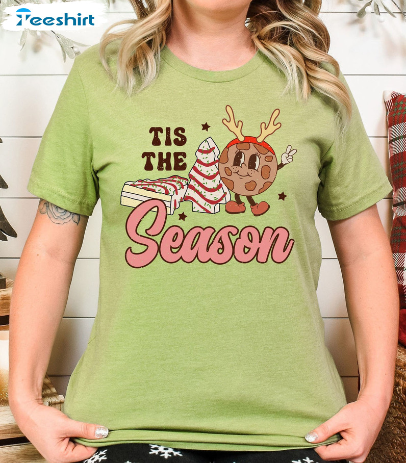 Tis The Season Christmas Shirt - Vintage Holiday Unisex Hoodie Long Sleeve