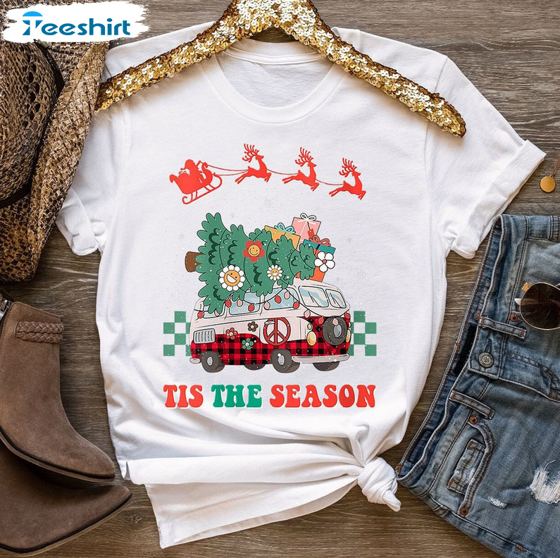 Tis The Season Christmas Shirt - Christmas Reindeer Unisex Hoodie Sweatshirt