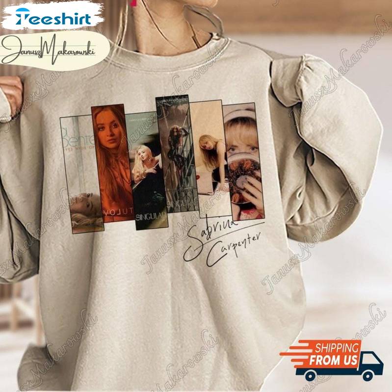 Sabrina Carpenter Comfort Shirt, Must Have Espresso Album Short Sleeve Crewneck