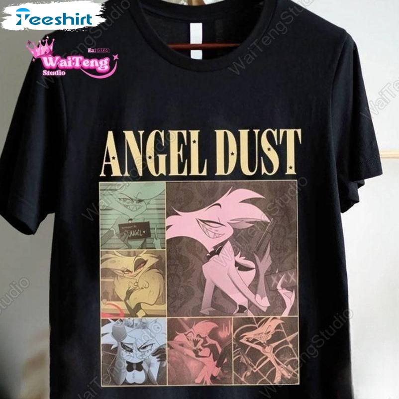 Hazbin Hotel New Rare Shirt, Must Have Angel Dust Short Sleeve Crewneck