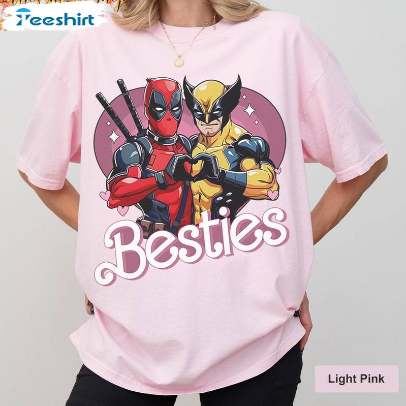 Besties Marvel Unisex Hoodie, New Rare Deadpool And Wolverine Shirt Tee Tops