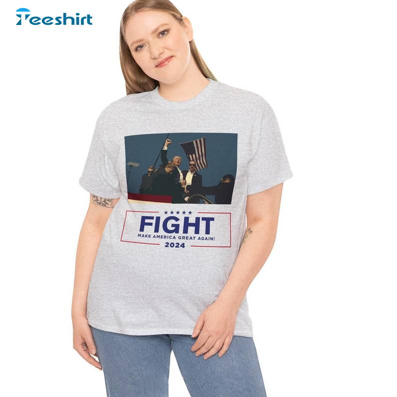 Cool Design Trump Fight Shirt, God Bless Trump New Rare Long Sleeve Tee Tops