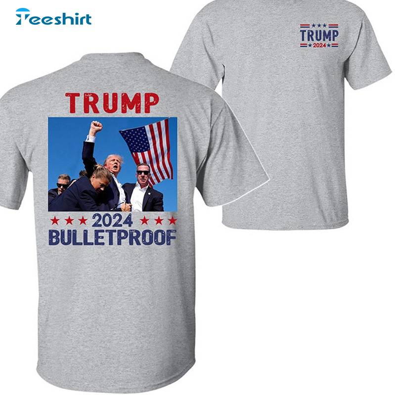 Retro Trump Bulletproof Shirt, Trump Assassination Crewneck Long Sleeve