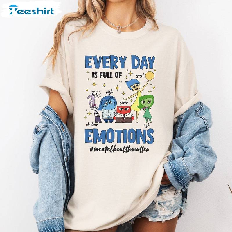 Vintage Everyday Is Full Of Emotions Shirt, Disney Inside Out Short Sleeve Crewneck