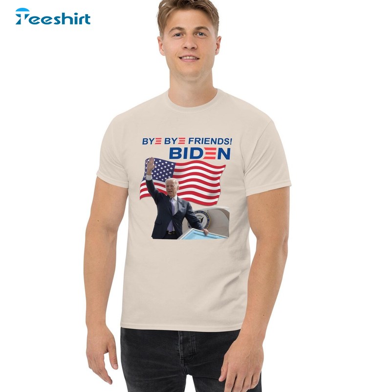 Bye Bye Friends Biden Shirt, Political Meme Short Sleeve Tank Top