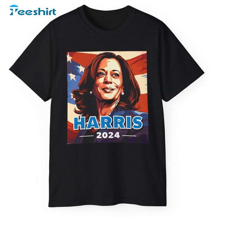 Harris 2024 Shirt, Kamala Harris For President Long Sleeve Crewneck