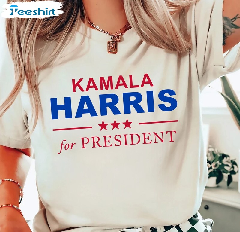 2024 President Kamala Harris Shirt, Girl Power Short Sleeve Crewneck