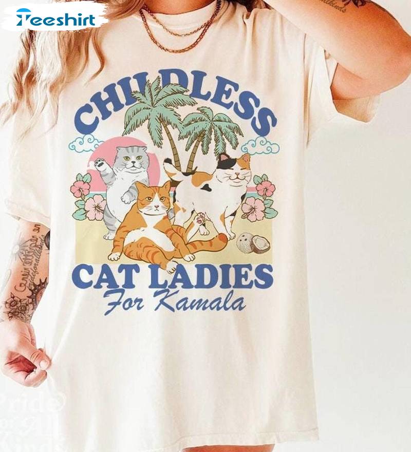 Childless Cat Lady For Kamala Shirt, Suffragette Long Sleeve T-shirt