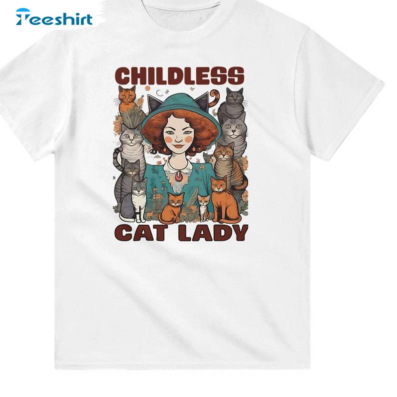 Unique Childless Cat Lady Shirt, Anti Republican Long Sleeve Tee Tops