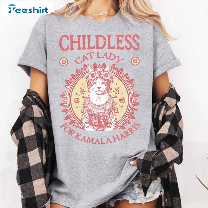 Neutral Childless Cat Lady Shirt, Womens Power Pro Unisex Hoodie Tee Tops