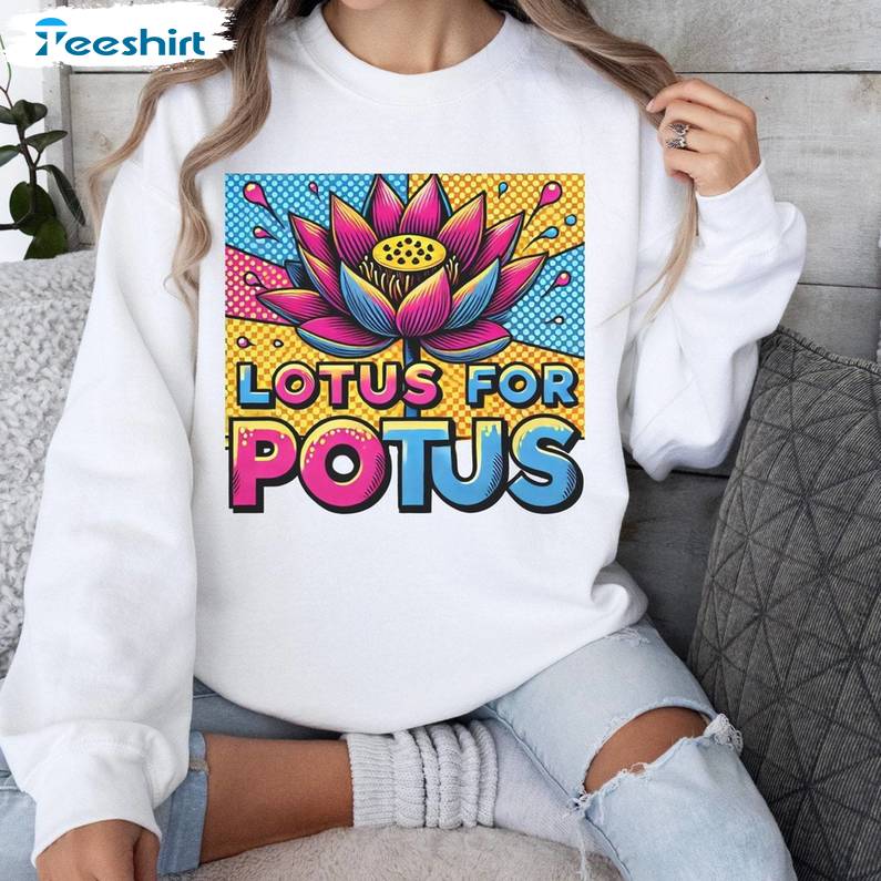 Kamala Harris Lotus For Pocus Shirt, Election 2024 Long Sleeve Hoodie