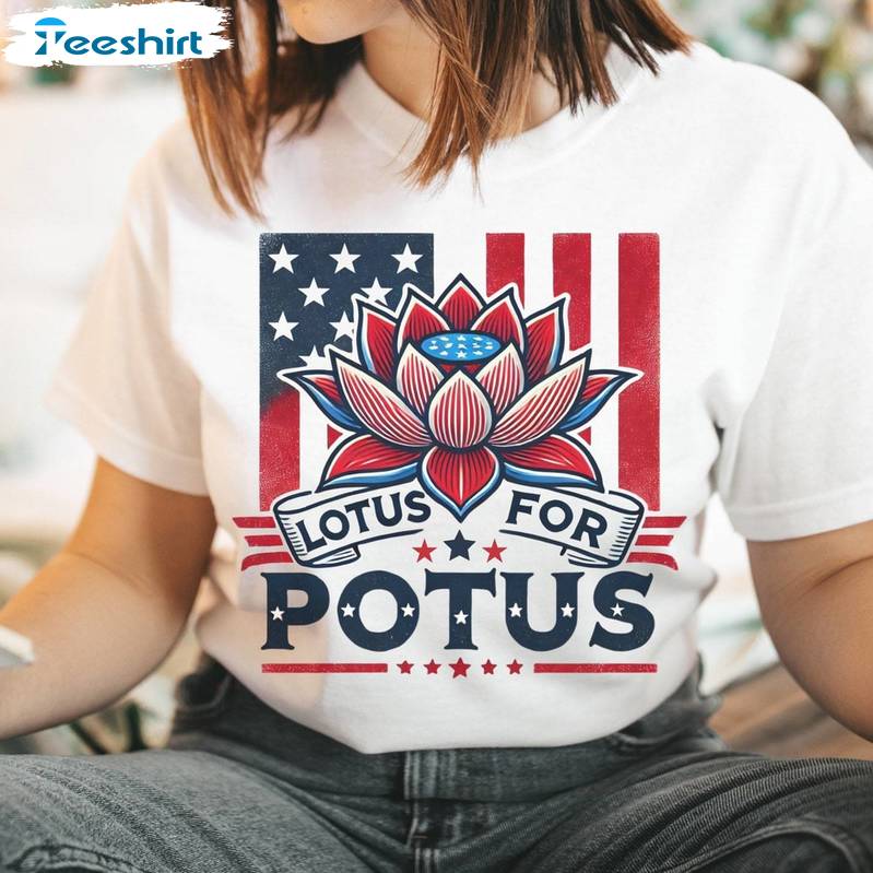 Madame President Lotus For Pocus Shirt, Election 2024 Unisex T Shirt Crewneck